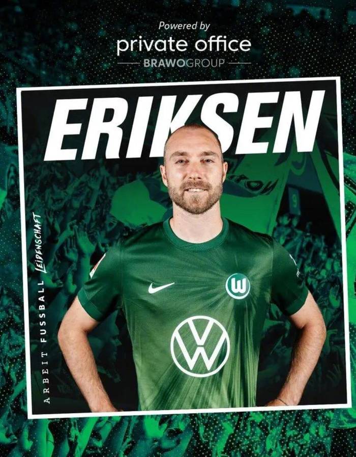 埃里克森自由转会沃尔夫斯堡，签约至2027年